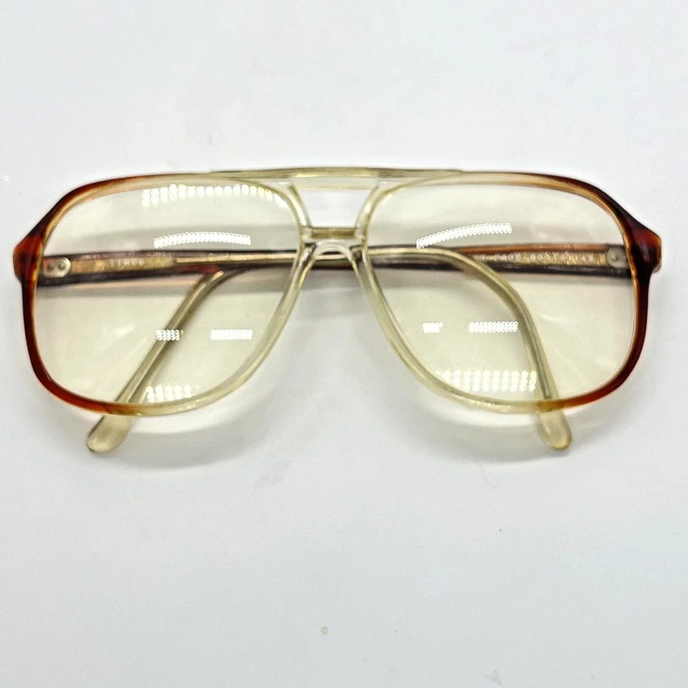 Vintage Zimco Kennedy Aviator Eyeglasses Frames Brown Fade 58-16-145